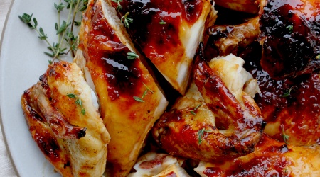 honey-garlic butter roast chicken