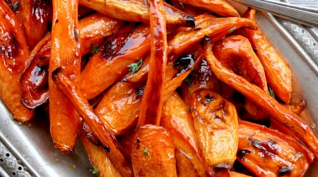 Perfectly Simple Roasted Carrots with Honey & Thyme