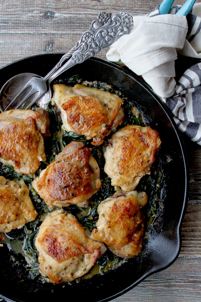 one skillet chicken and spinach