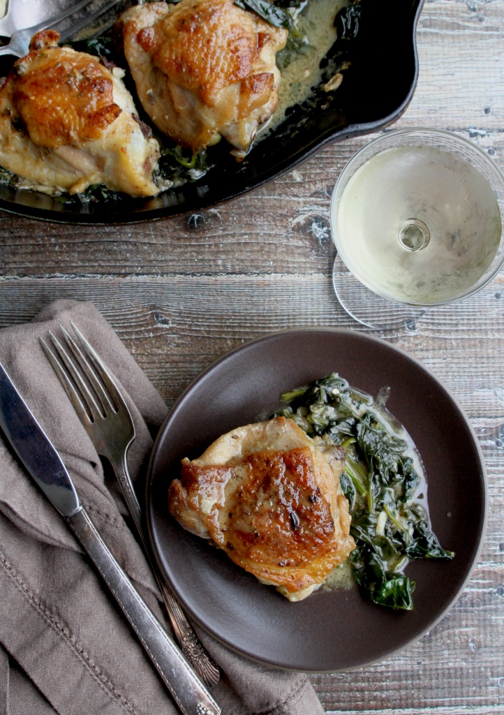 one skillet chicken and spinach