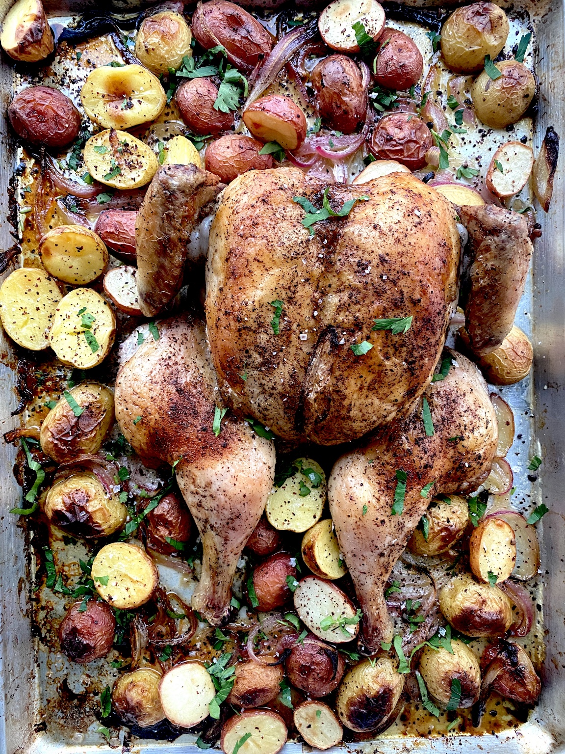 the best roast chicken and lemony potatoes - zenbelly