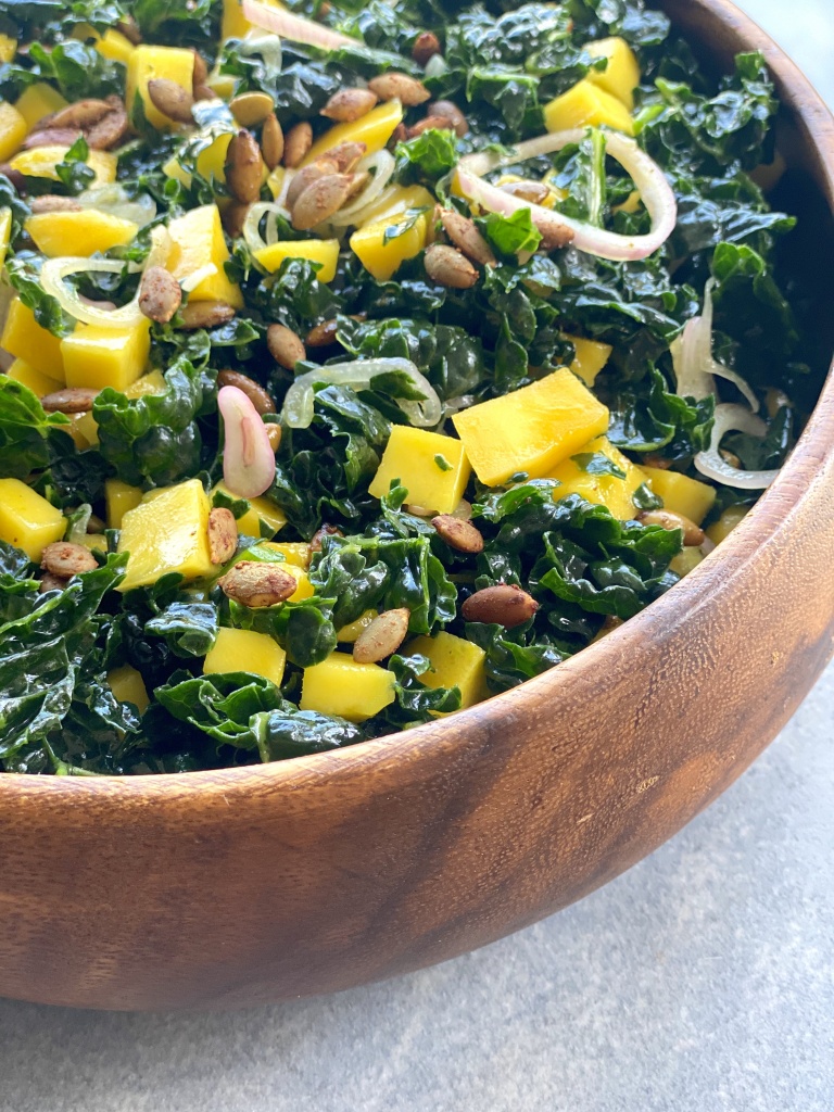 kale salad with mango