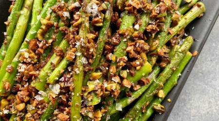 pencil-thin asparagus with brown butter & pistachios – simple and sublime