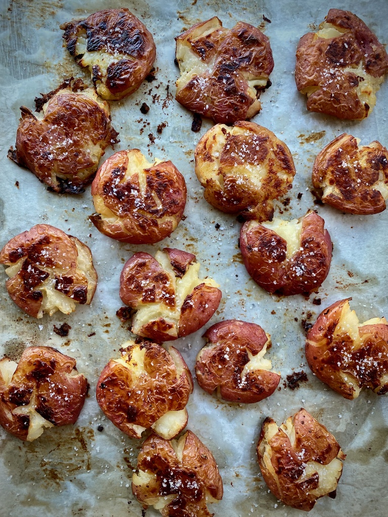 salt and vinegar smashed potatoes 
