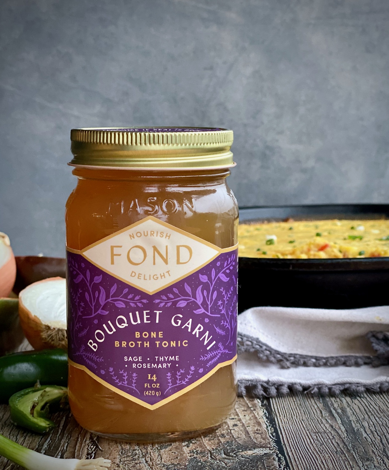 Savory Corn Pudding with Fond Bouquet Garni Bone Broth zenbelly